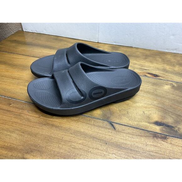 OOFOS OOahh Recovery Comfort Slide Sandal Black US Men's 4 Women’s 6 EU 37 Shoes - Picture 1 of 6
